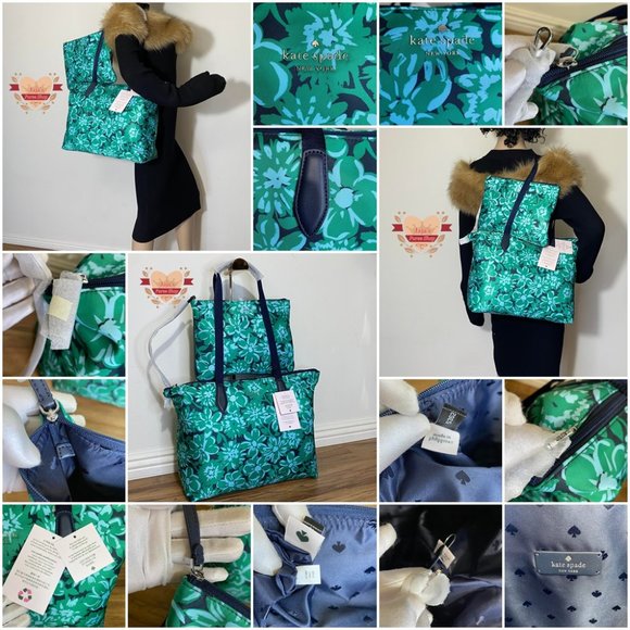 💚Kate Spade New York Polyester Floral Print Bag W/ Wristlet-SET💚 - Picture 15 of 16